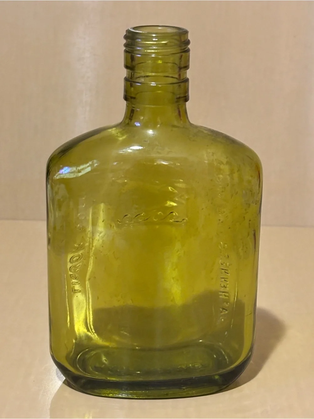 Vintage Olive Green Hennessy & Co Cognac Bottle
